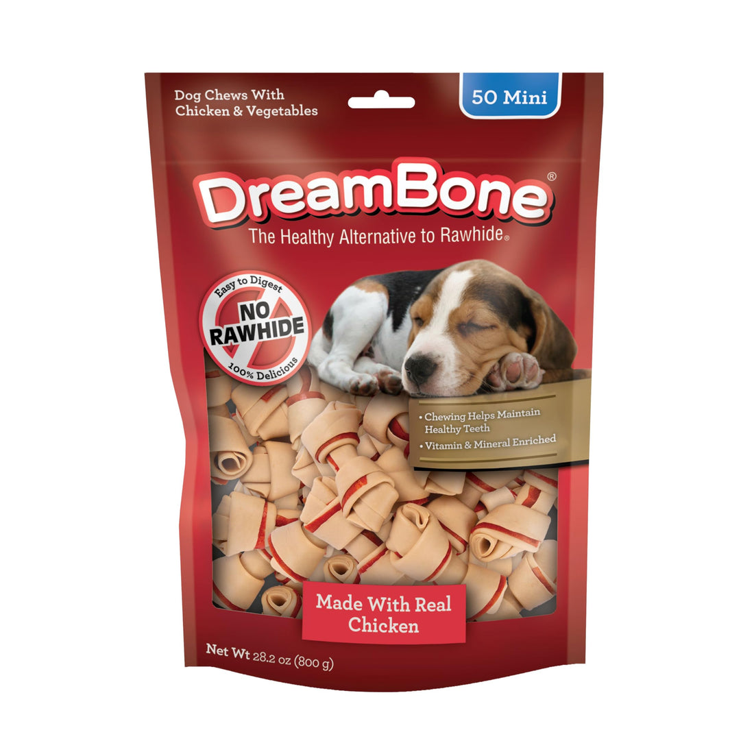 DreamBone Chicken Mini Bone Dog Treats, Daily Rawhide-Free Chew