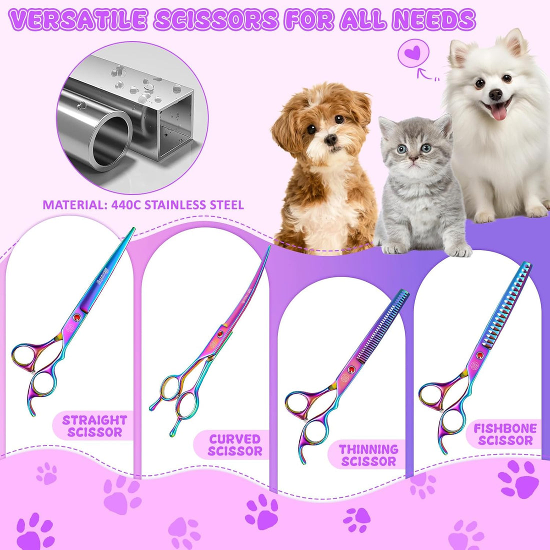 Professional Dog Grooming Scissors Set