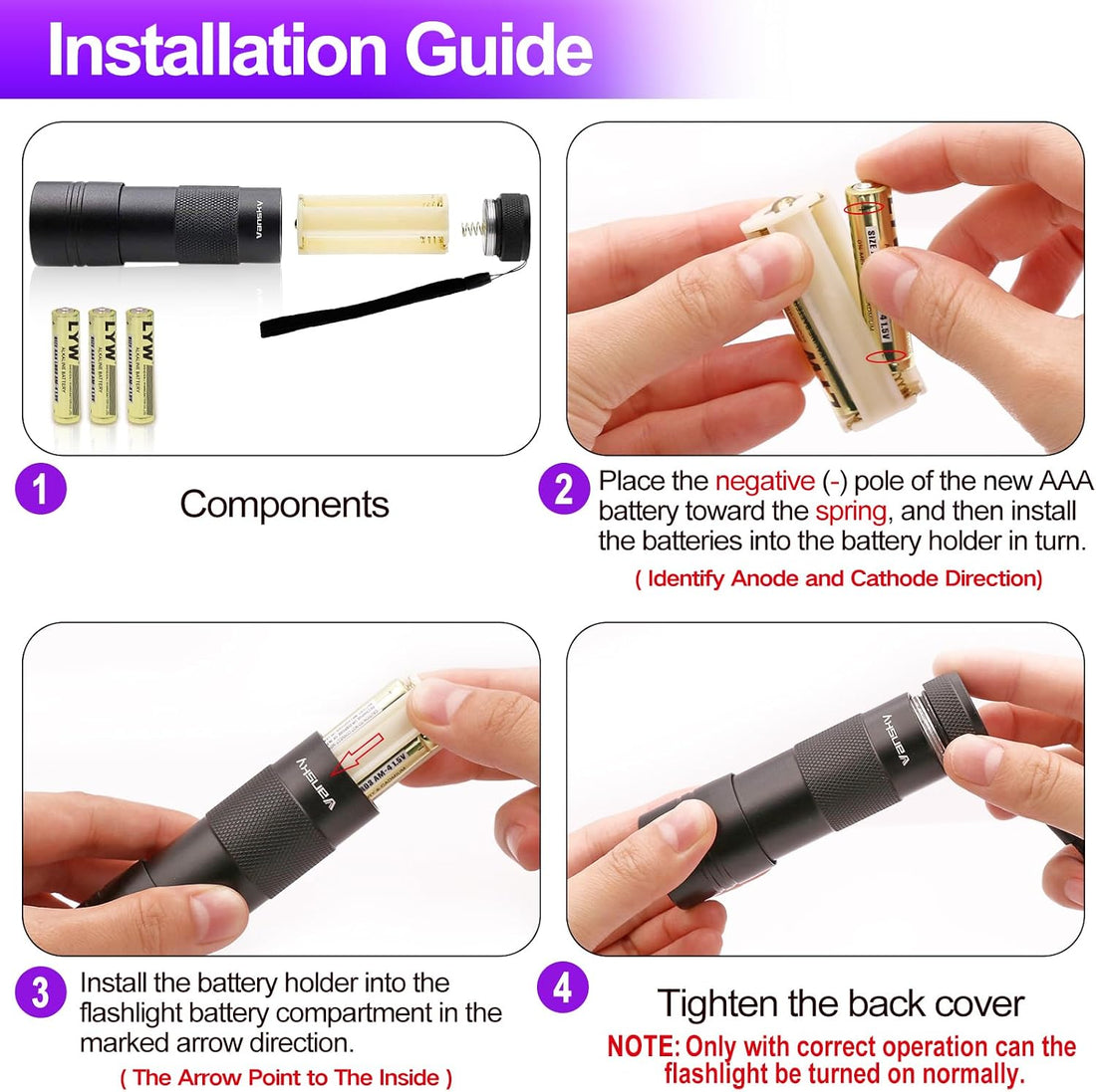 UV Light 395nm Blacklight Flashlight