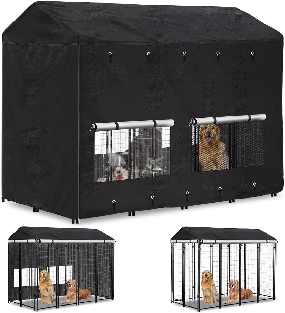 Outdoor Dog Kennel Replacement Top Covers Windproof Anti-UV
