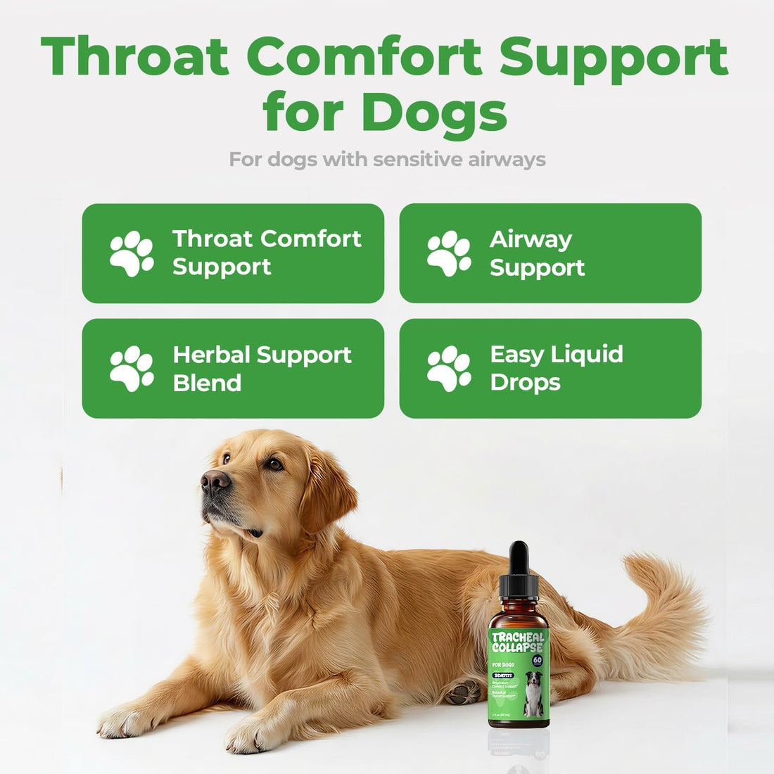 Dog Cough Relief, Collapsed Trachea Treatment for Dogs, Herbal Drops