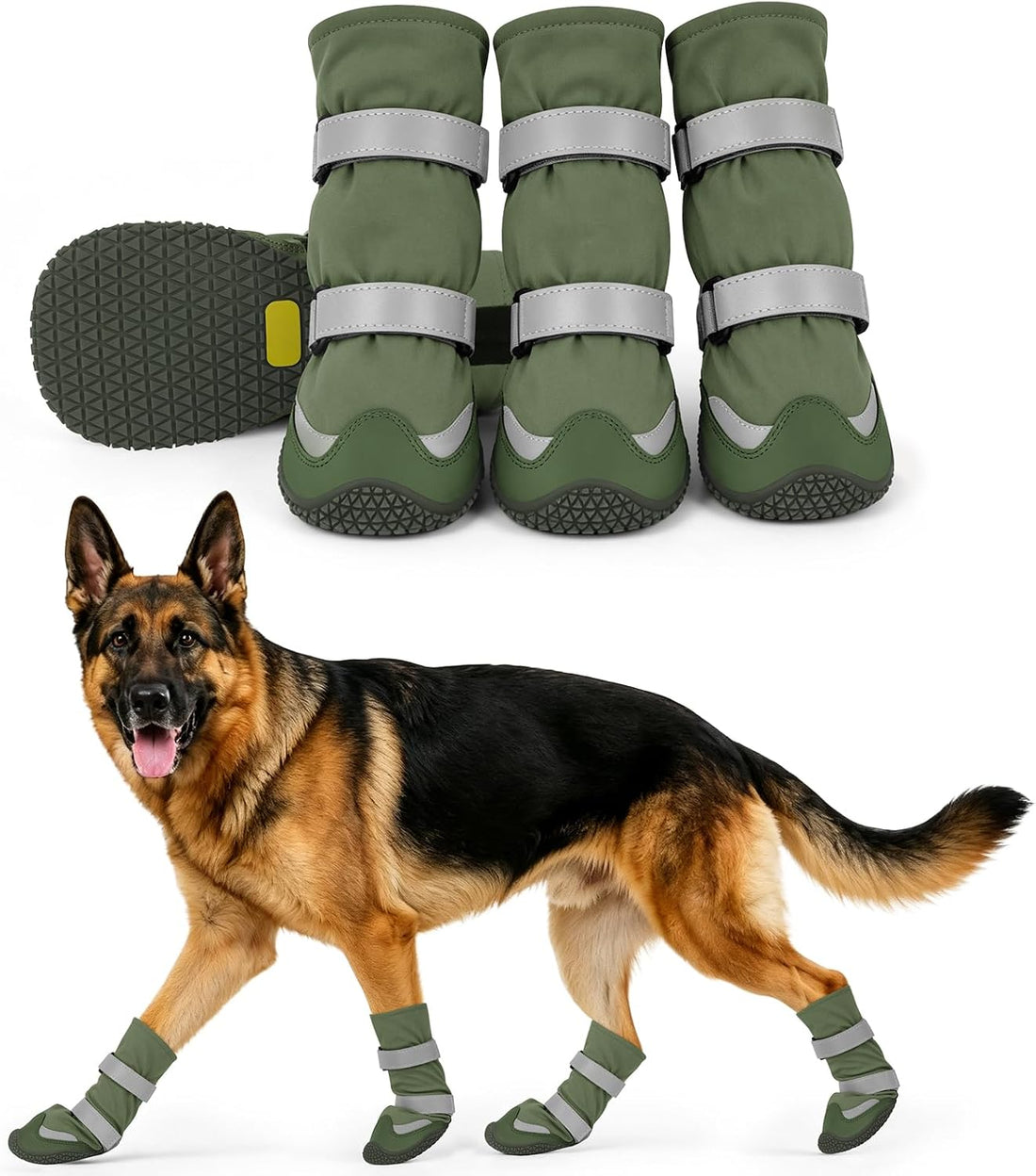 LUCKYPAW Dog Shoes for Winter Snow Waterproof Dog Boots with Fleece
