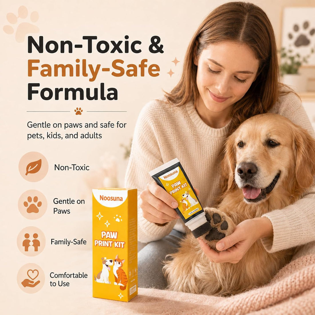 Dog Safe Paint for Paws with Sponge Applicator, 1.69 fl oz