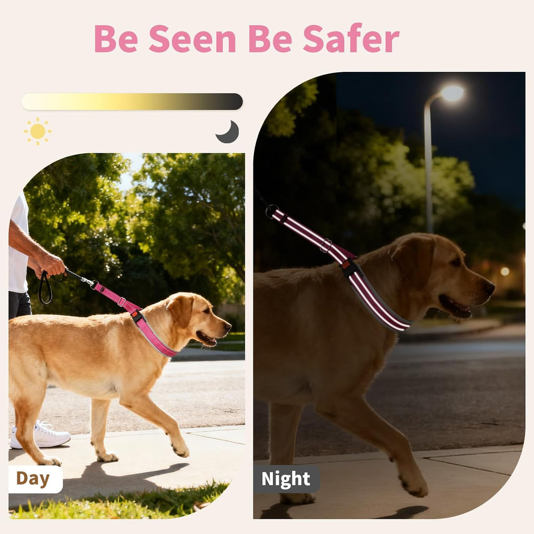 Mayerzon Martingale Dog Training Walking Collar for Pulling | Hot Pink