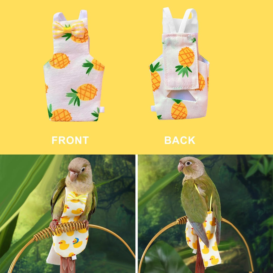 6 Pcs Bird Diapers FAURAPMNG Parrot Nappy Flight Suit Reusable