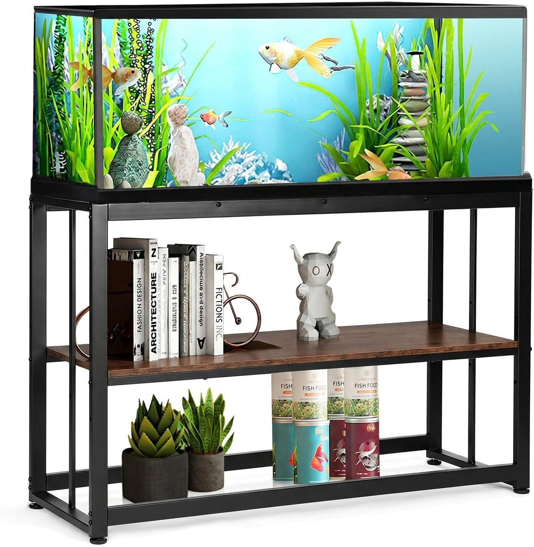 VOWNER 55-75 Gallon Fish Tank Stand, Metal Aquarium Stand