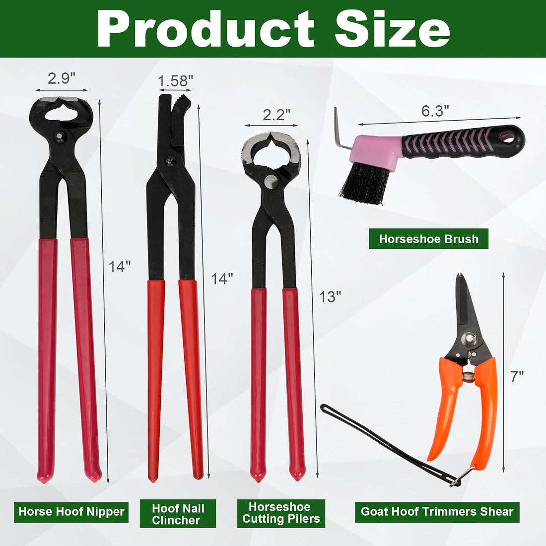 12Pcs Farrier Tools Kit, Hoof Trimming Tools with Tool Bag