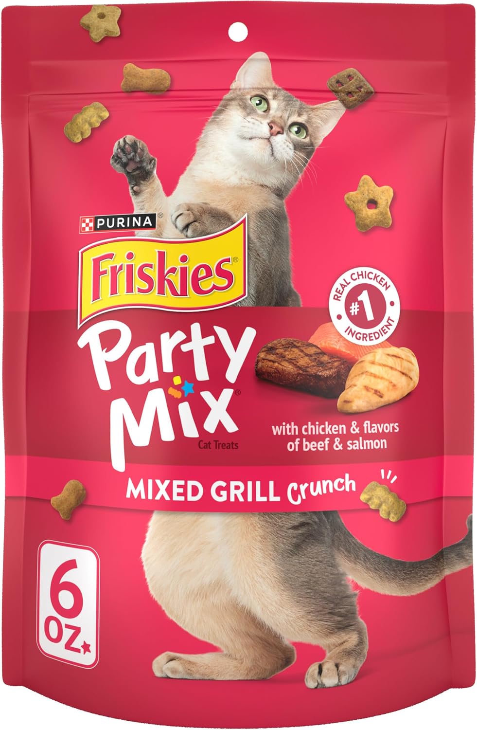 Friskies Party Mix Cat Treats Chicken Mixed Grill Crunch