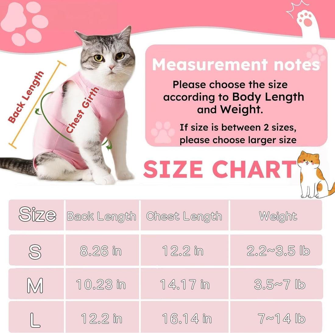 Cat Surgery Recovery Suits Kitten Onesie Body Suit for Cats After