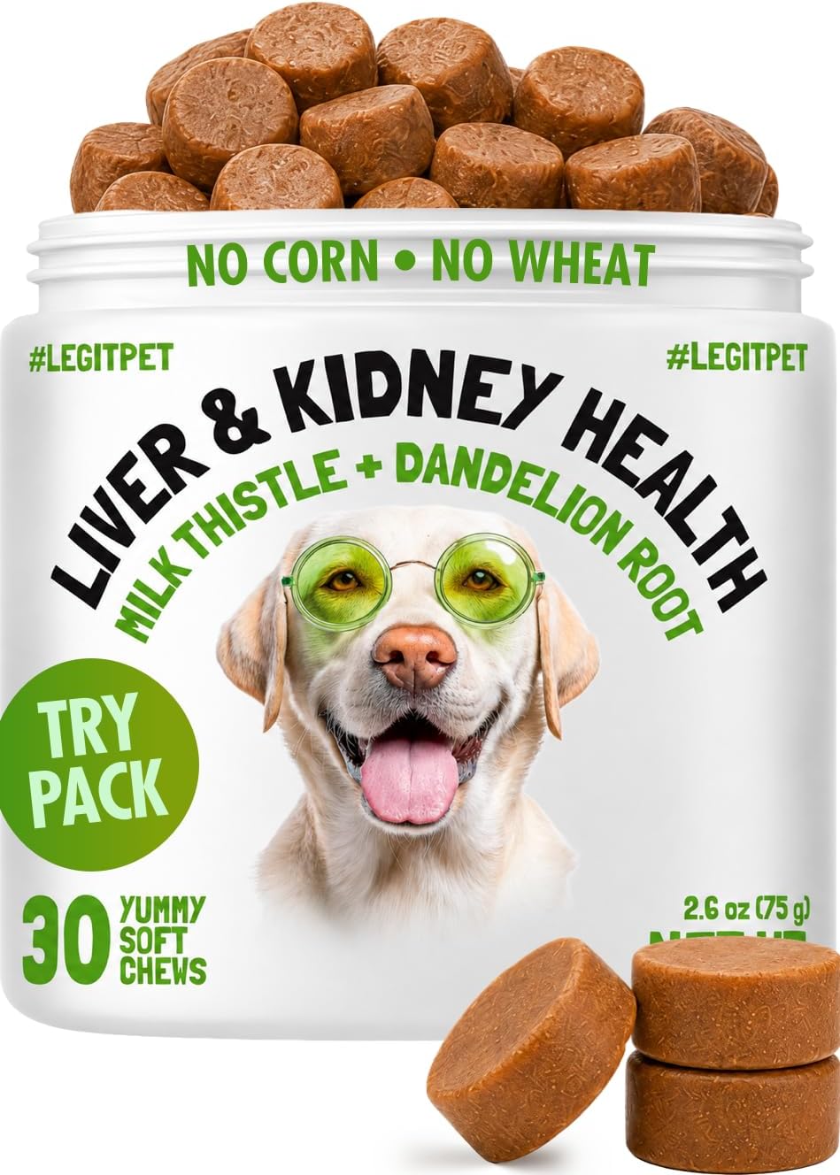 Liver & Kidney Support for Dogs Detox Natural Supplement with Milk