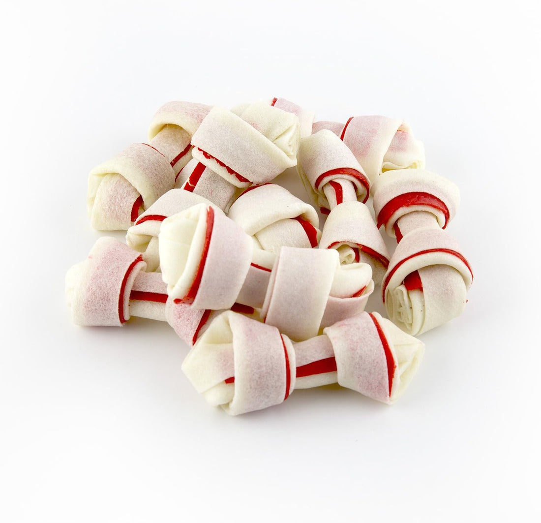 Dingo 95014 Mini Bones, Rawhide For Small/Toy Dogs, Red,14-Count