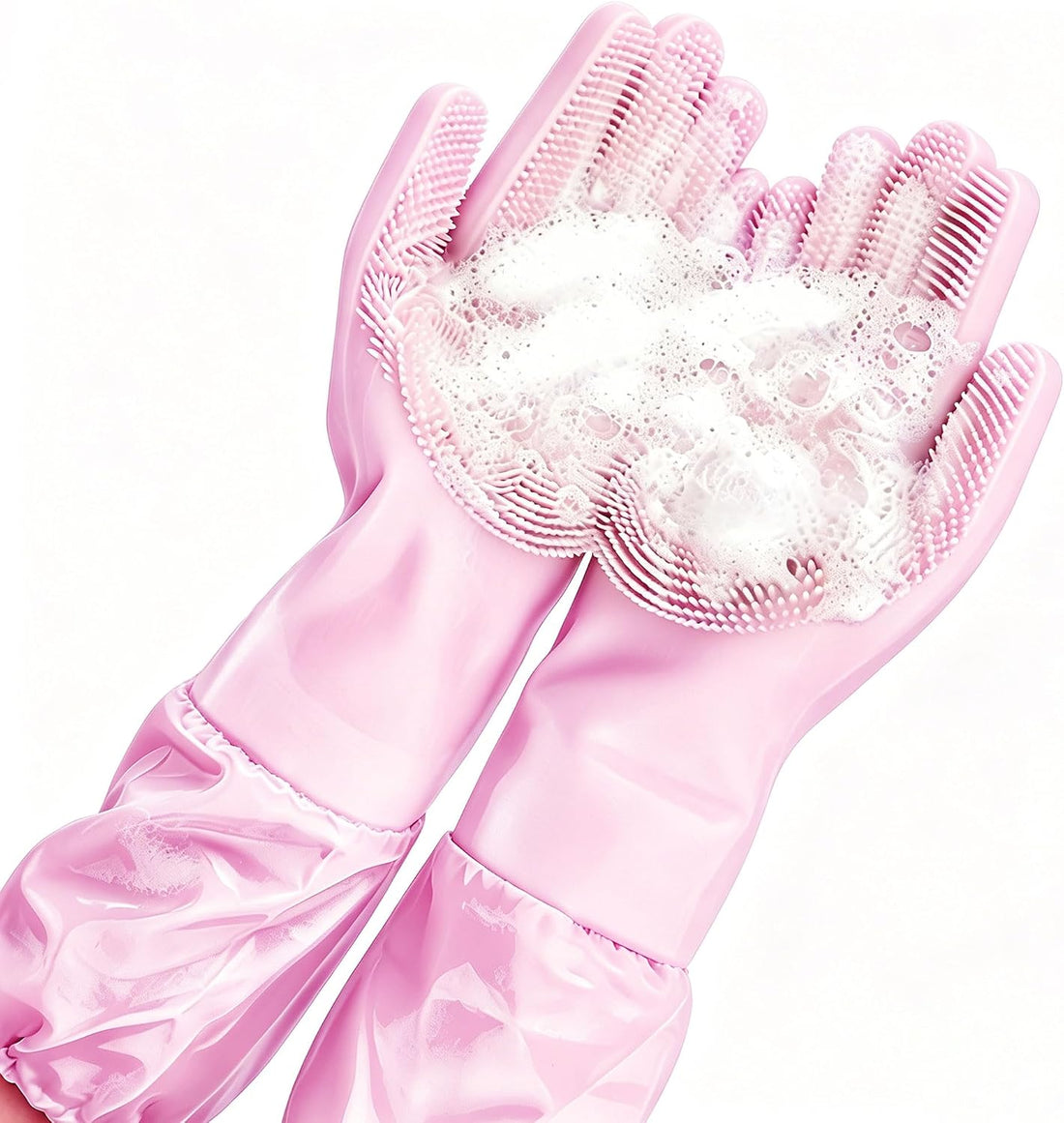 Long Sleeve Dog & Cat Washing Gloves, Pet Bathing Grooming Tool