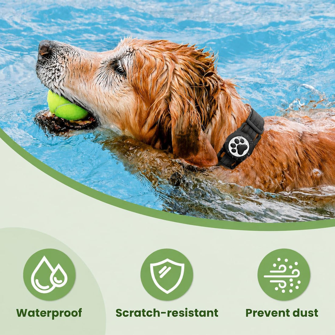 Dog Tracker with Apple Find My, GPS Pet Tracker for Dogs and Cats