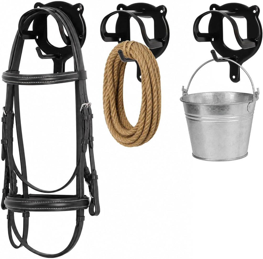 Cididu 12 Counts Horse Bridle Rack, Metal Bridle Hooks Bracket