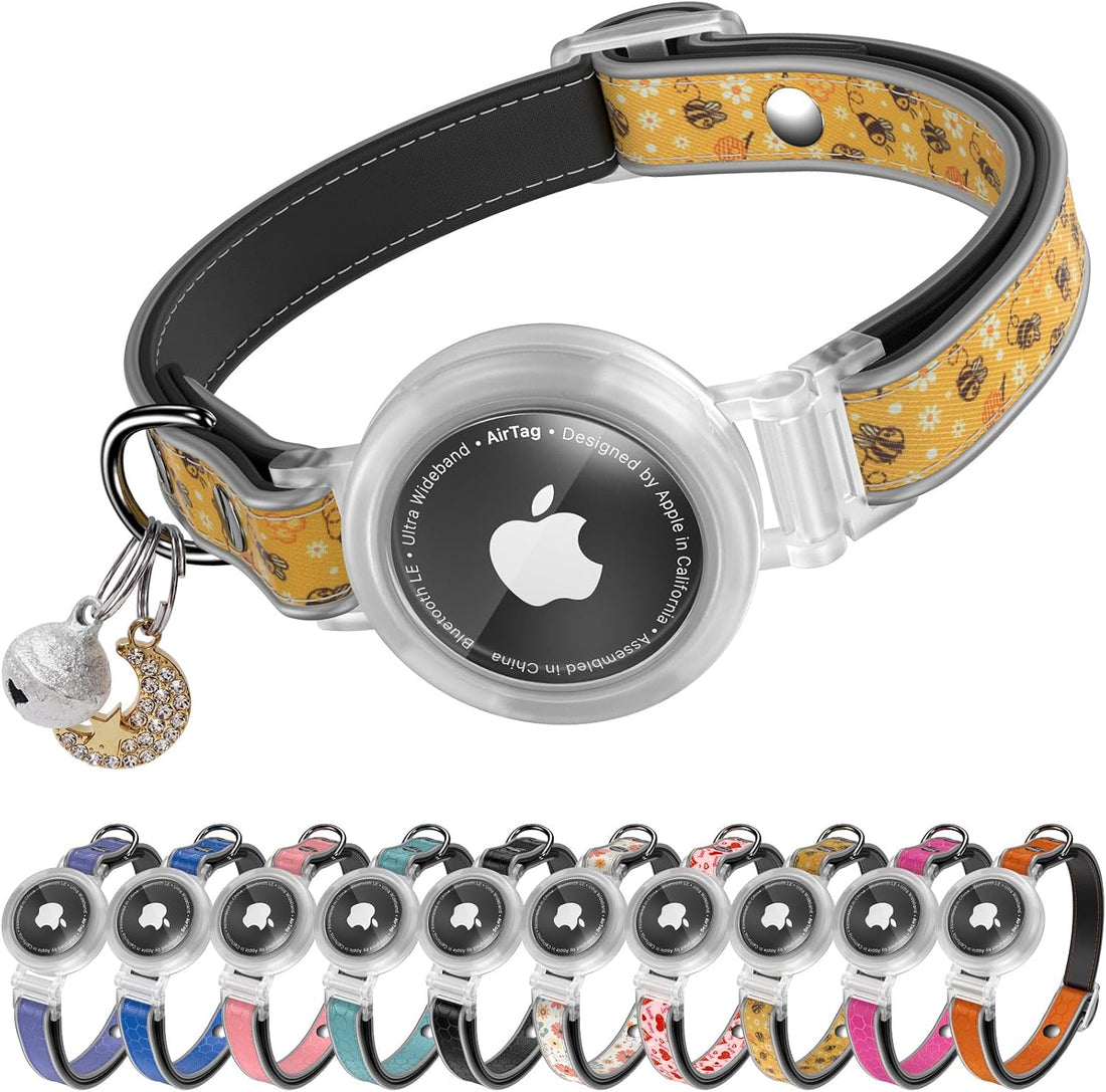 Airtag Cat Collar, Reflective Breakaway Cat Collar with Airtag Holder