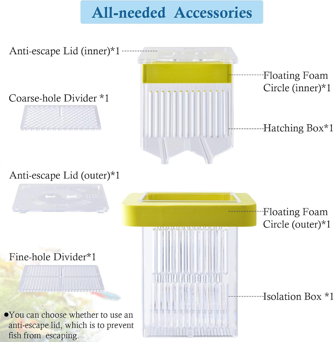 Floating Aquarium Breeding Box with Hatchery Box and Isolation Box