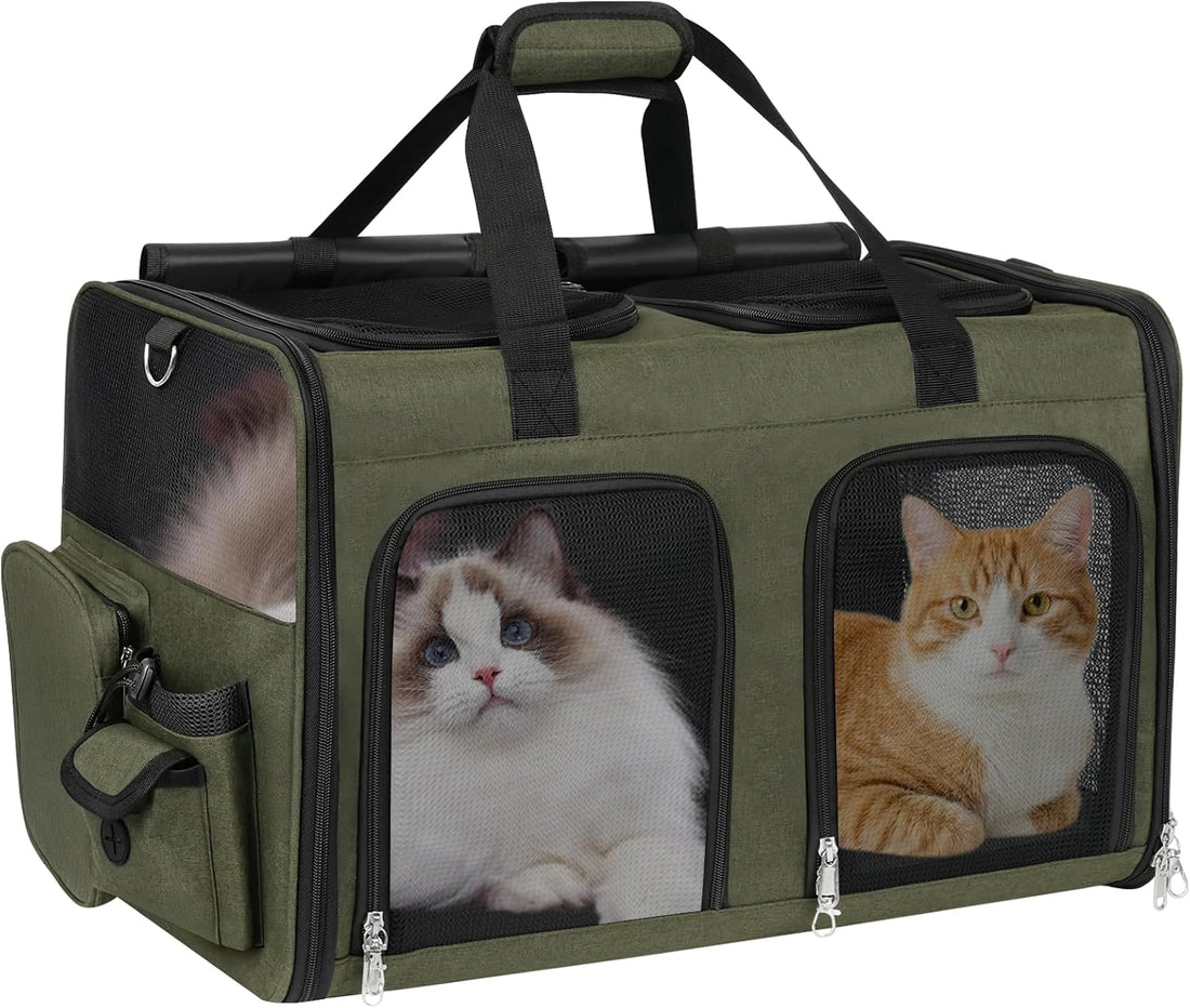 Cat Carrier for 2 Cats Double Pet Carrier Extra Large Green 2026