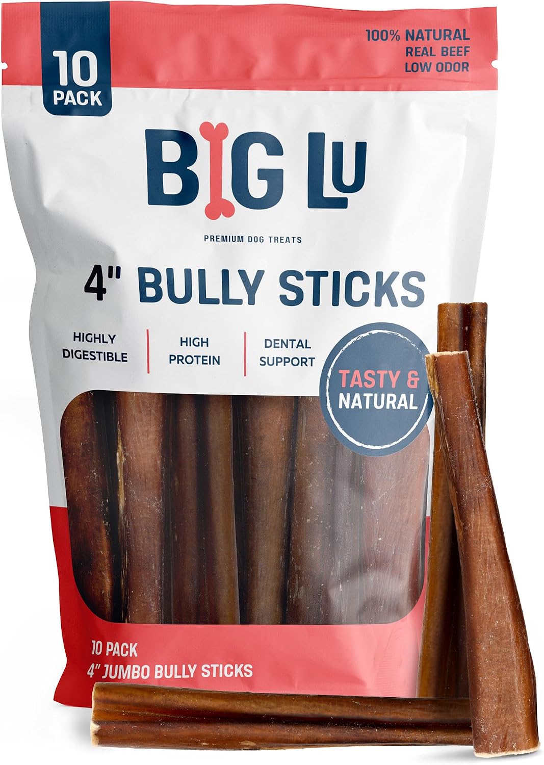 Big Lu - 6” Bully Sticks, 12 Count, Long-Lasting, Low-Odor