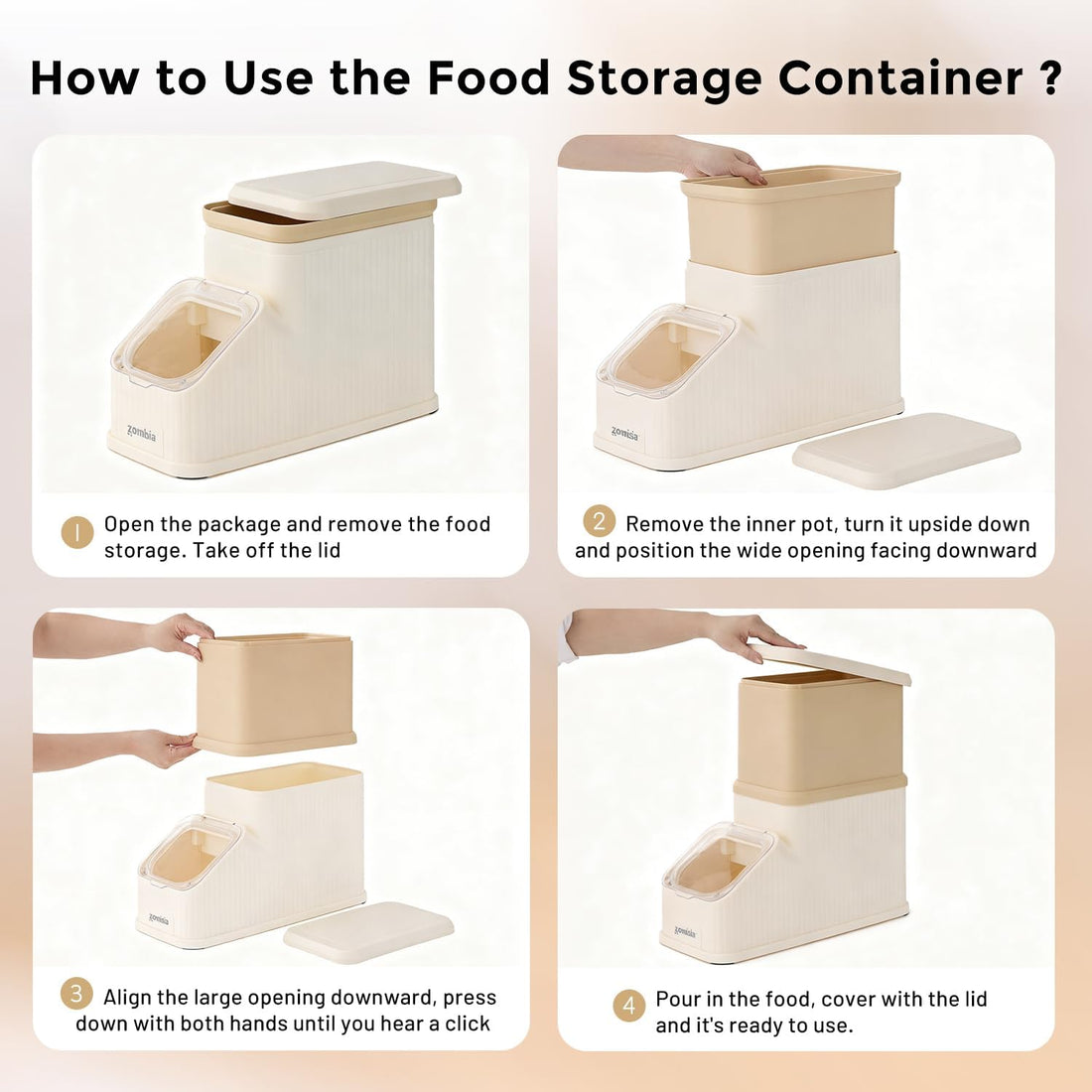 ZOMISIA 15lbs First-in, First-out Dog Food Storage Container