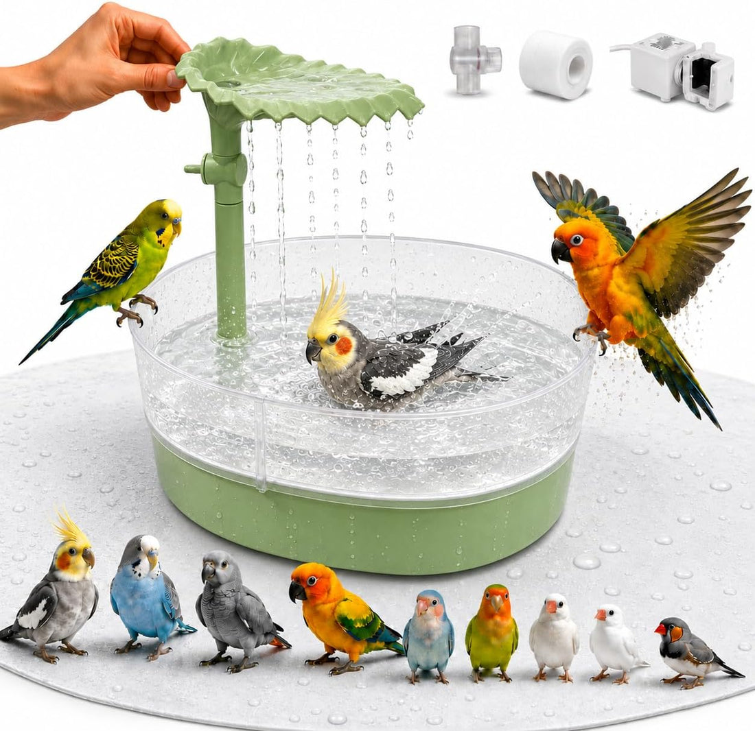 Automatic Bird Bath for Indoor Cages, Parakeets & Cockatiels