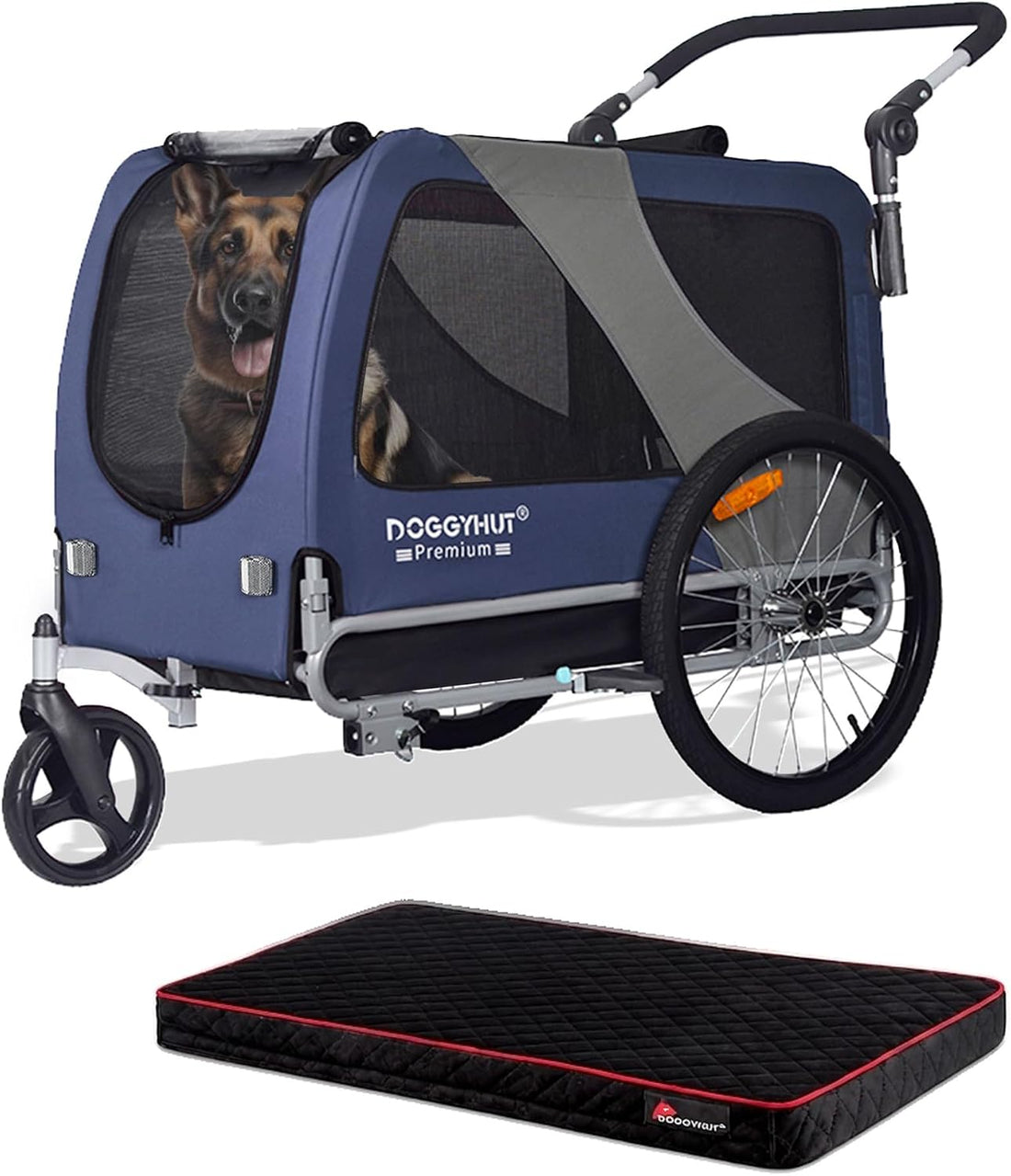 DOGGYHUT® Premium Pet Bike Trailer with Mattress