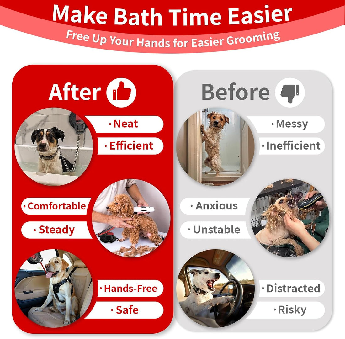 Agape Heavy Duty Dog Bath Suction Cup with Grooming Restraint Leash