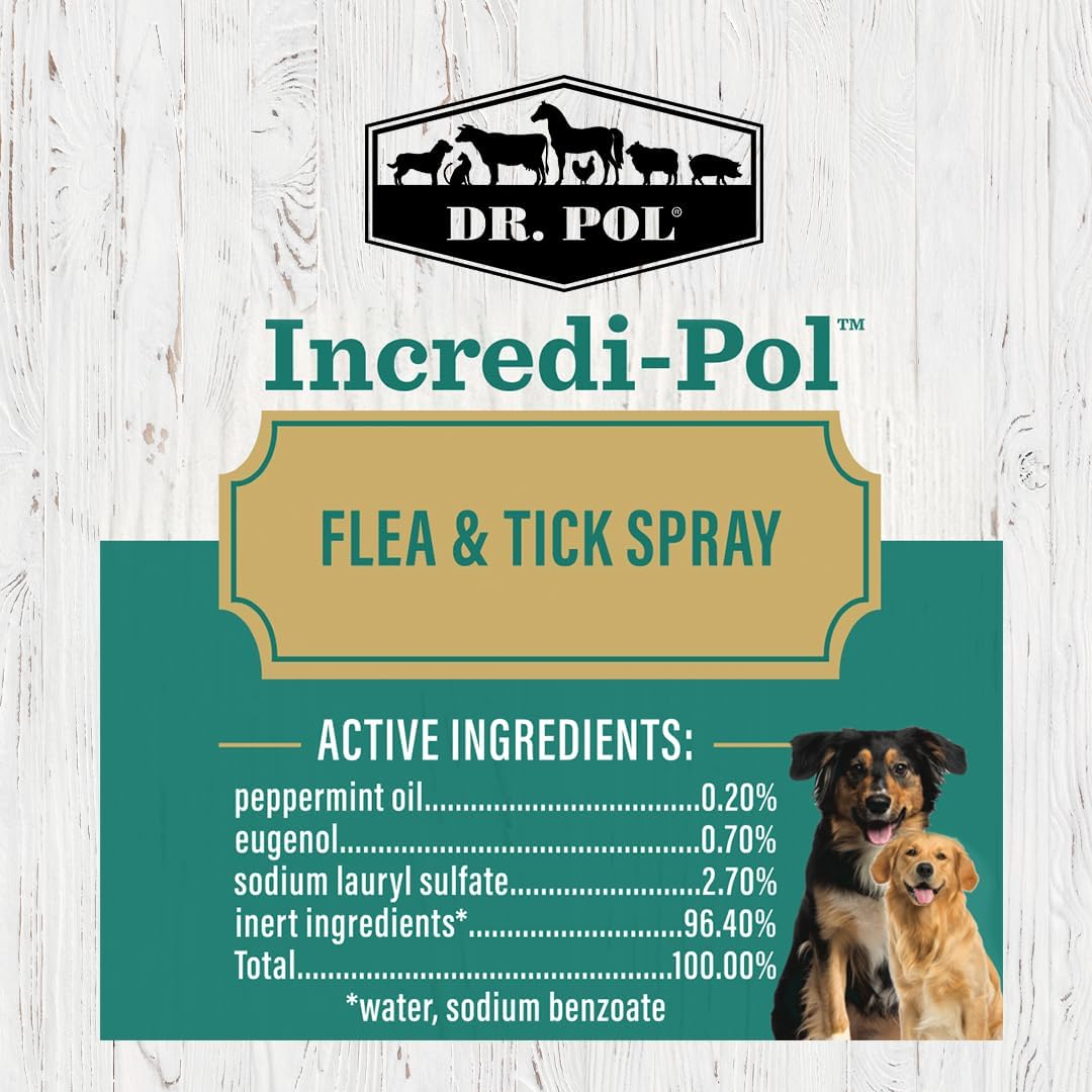 Dr. Pol Flea & Tick Spray for Dogs Repel & Eliminate Larvae