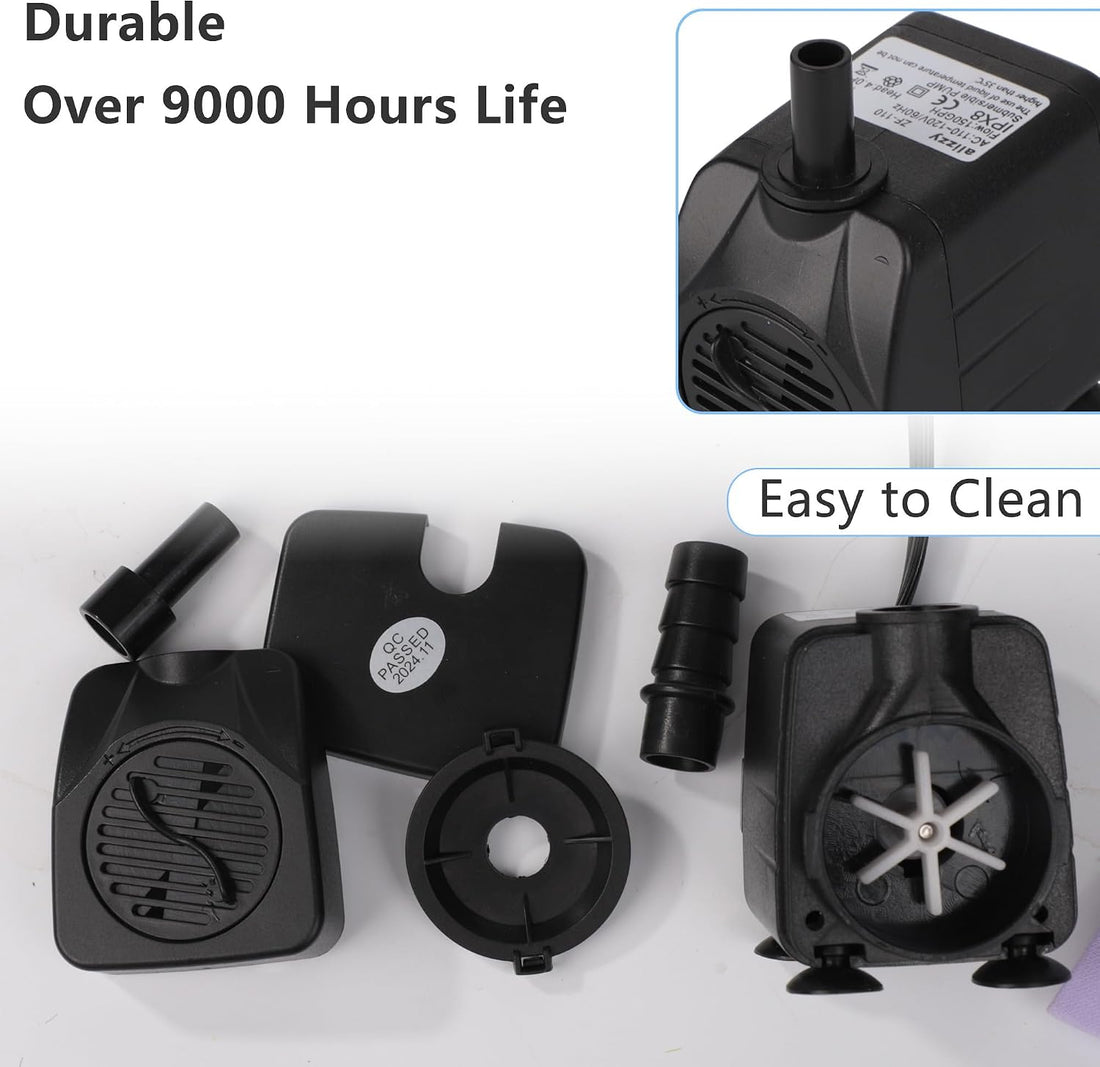 alizzy 150 GPH Small Fountain Pump, Durable Submersible Water Pump