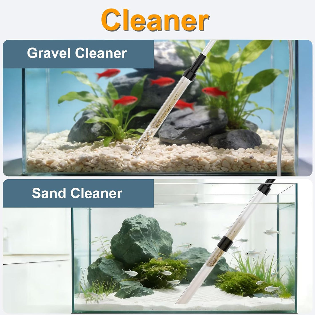 Carefree Fish Aquarium Gravel Vacuum & Precision Suction Nozzle