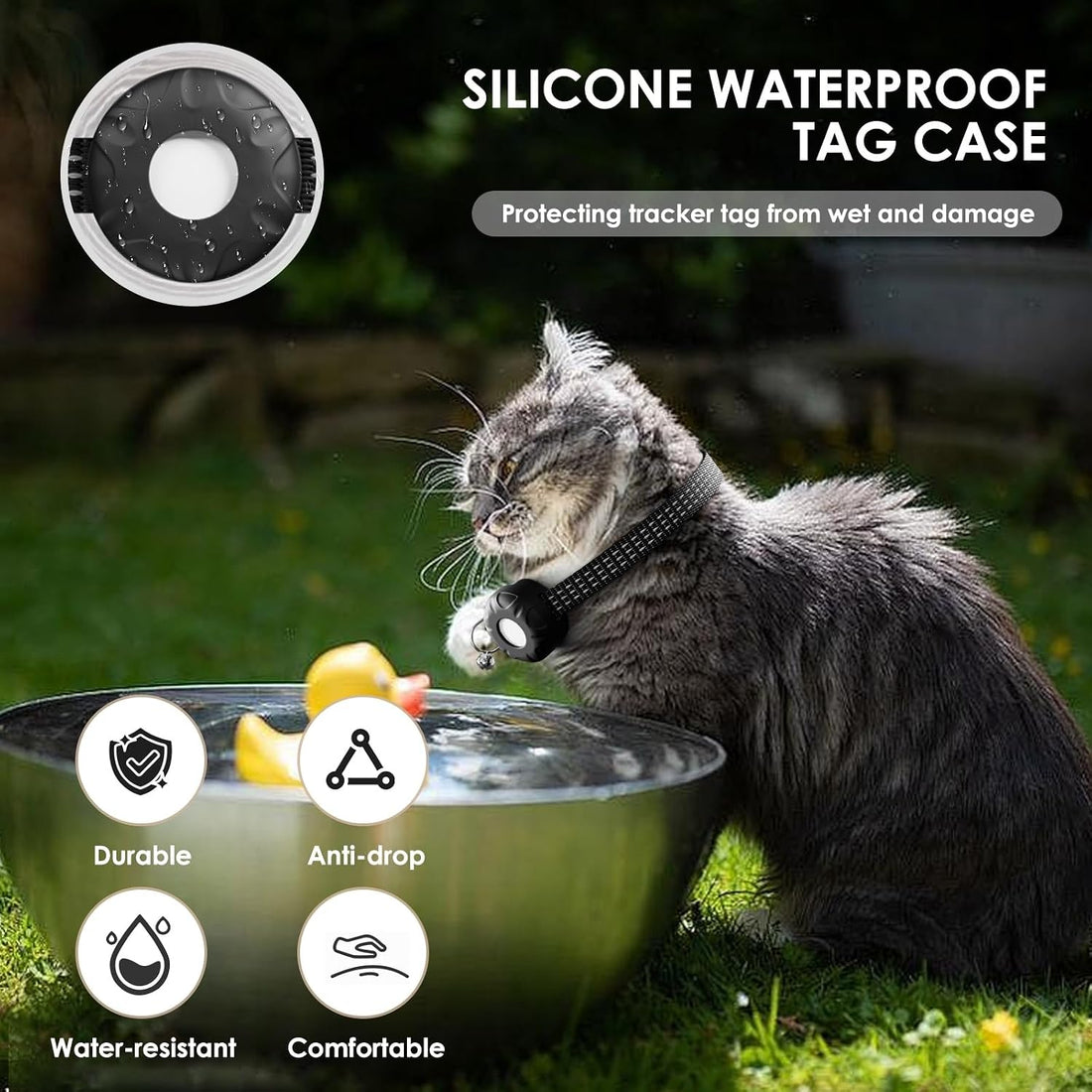 Cat Tracker, Cat Tracker Collar with Safety Elastic Buckle