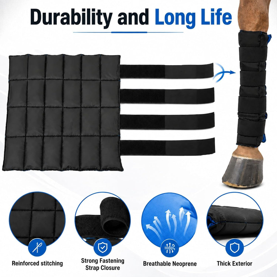 LOVIVO 2 Pack Reusable Gel Horse Ice Boots