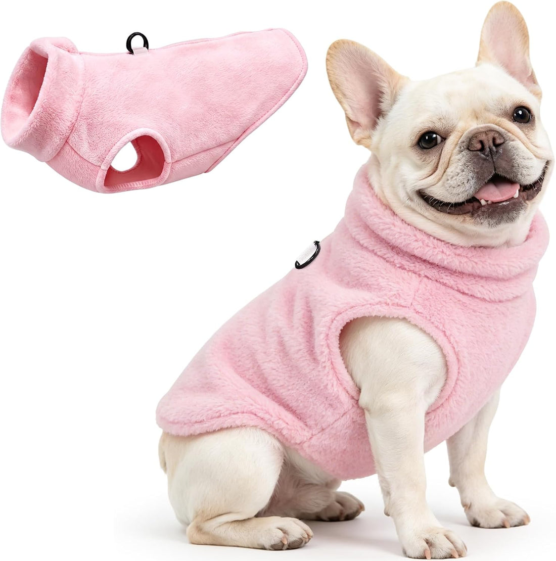Idepet Dog Fleece Vest Sweater Zip Up Warm Pullover Dogs Jacket