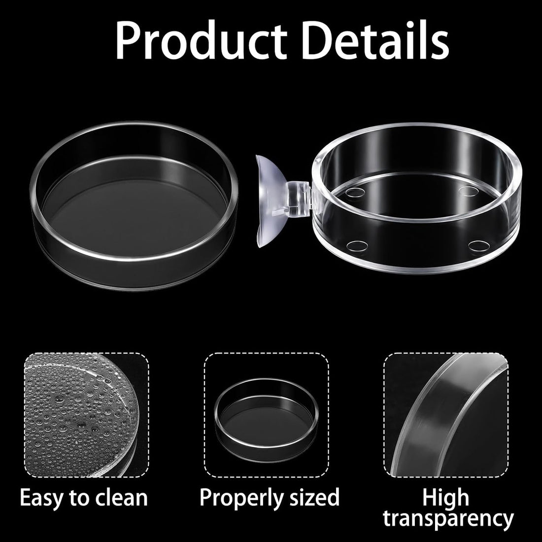 Shrimp Feeding Dish with Suction Cup, Fish Tank Feeder Dishes