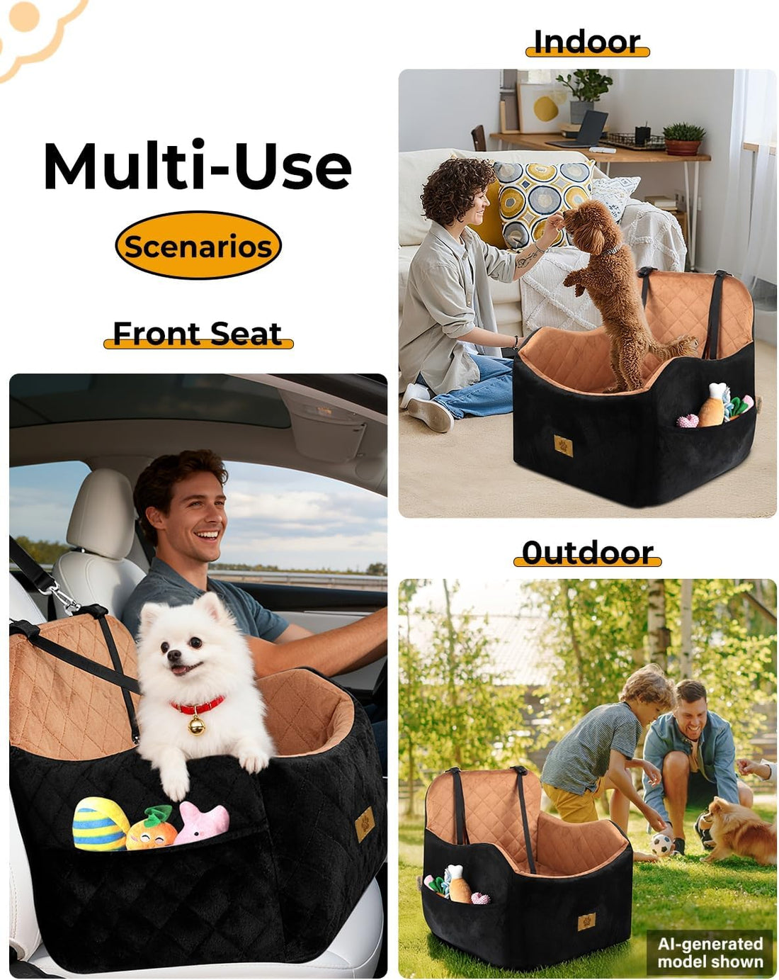 Dog Car Seats for Small Dogs Up to 35 lbs,Machine Washable Dog