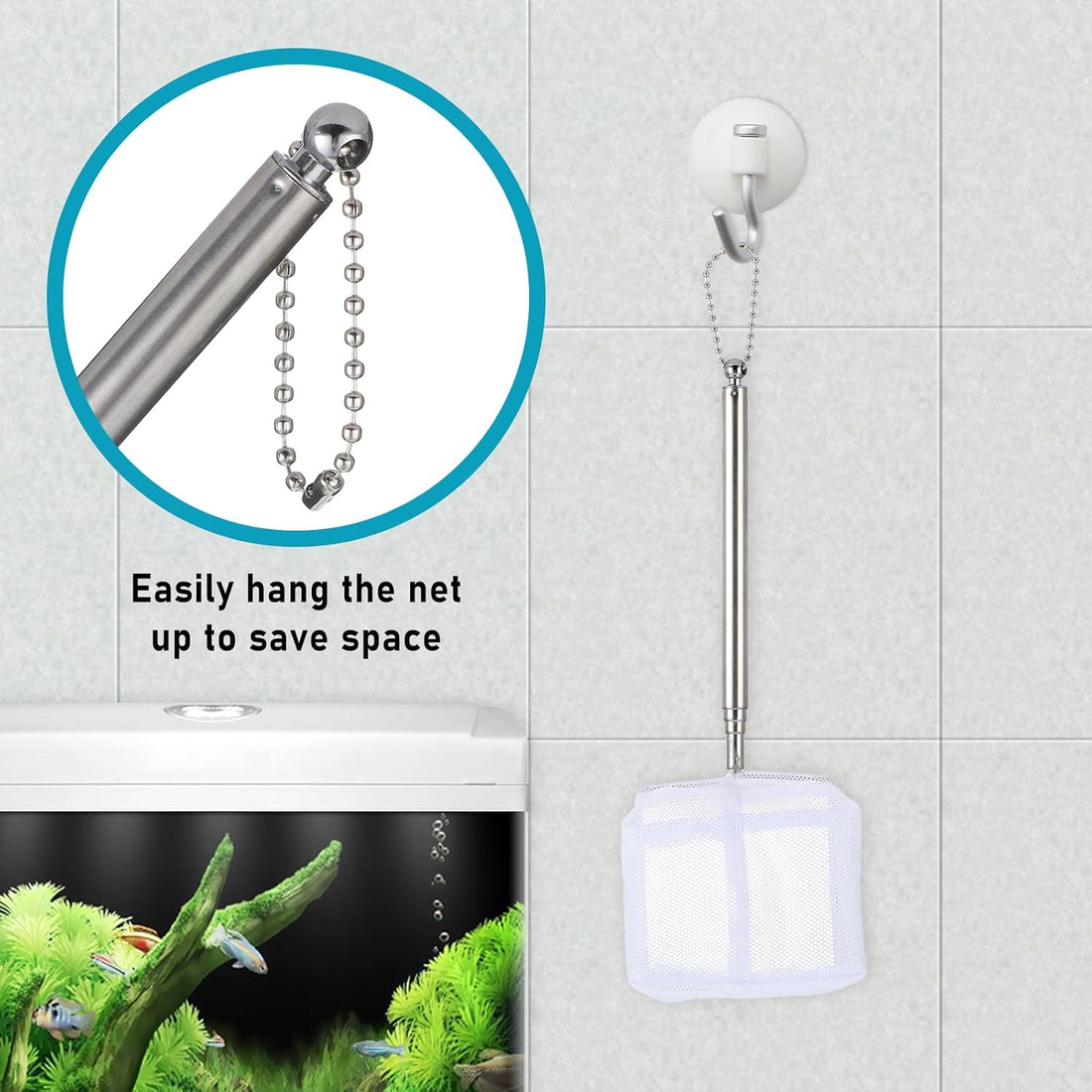 4 PCS Fish Tank Shrimp Net Extendable Handle