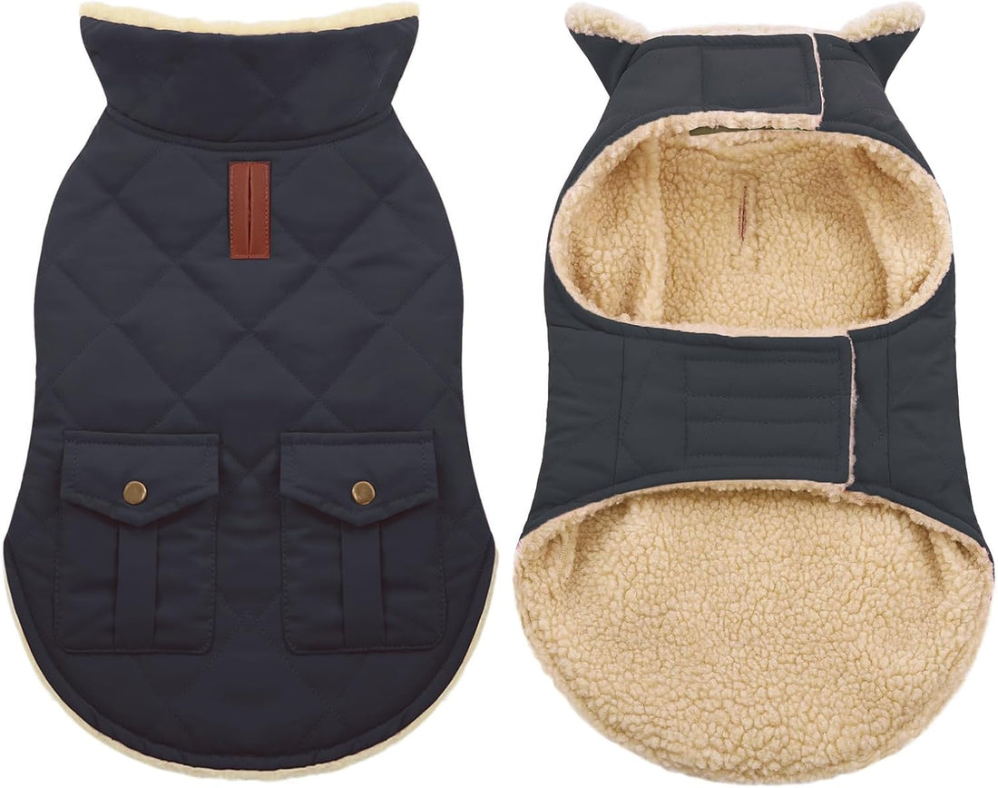 ASENKU Dog Winter Coat, Thick Plush Fleece Lining Dog Jacket
