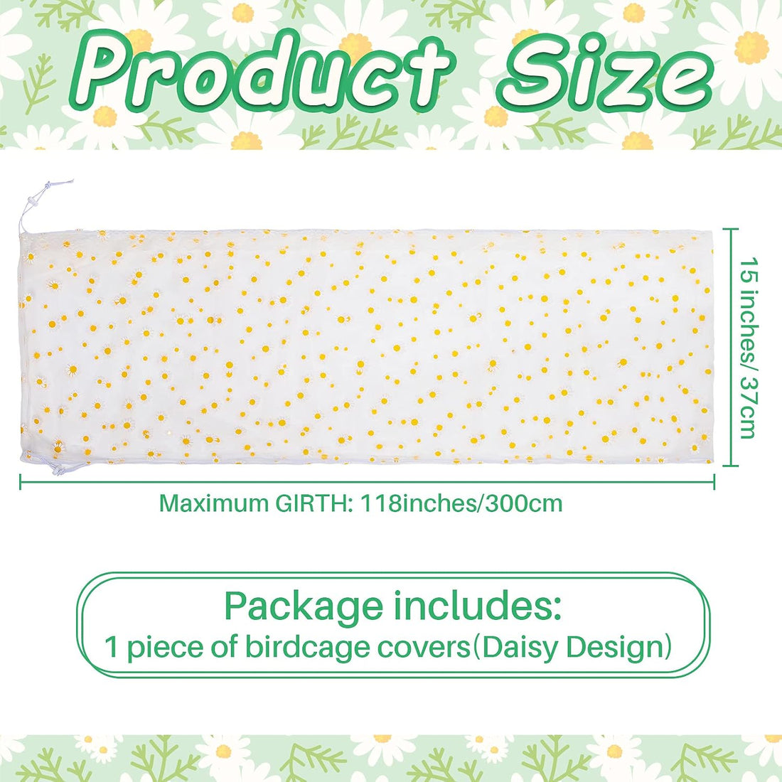 Shappy Large Bird Cage Net Cover for Seed Bird Cage Skirt Seed