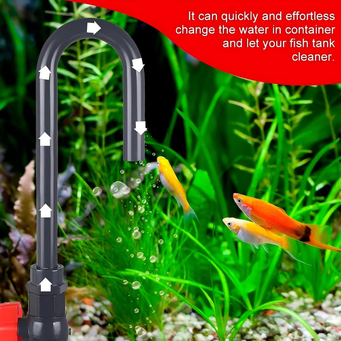 Aquarium Water Changer Hook, Hands-Free Fish Tank Filler, 1/2-3/4 Hose
