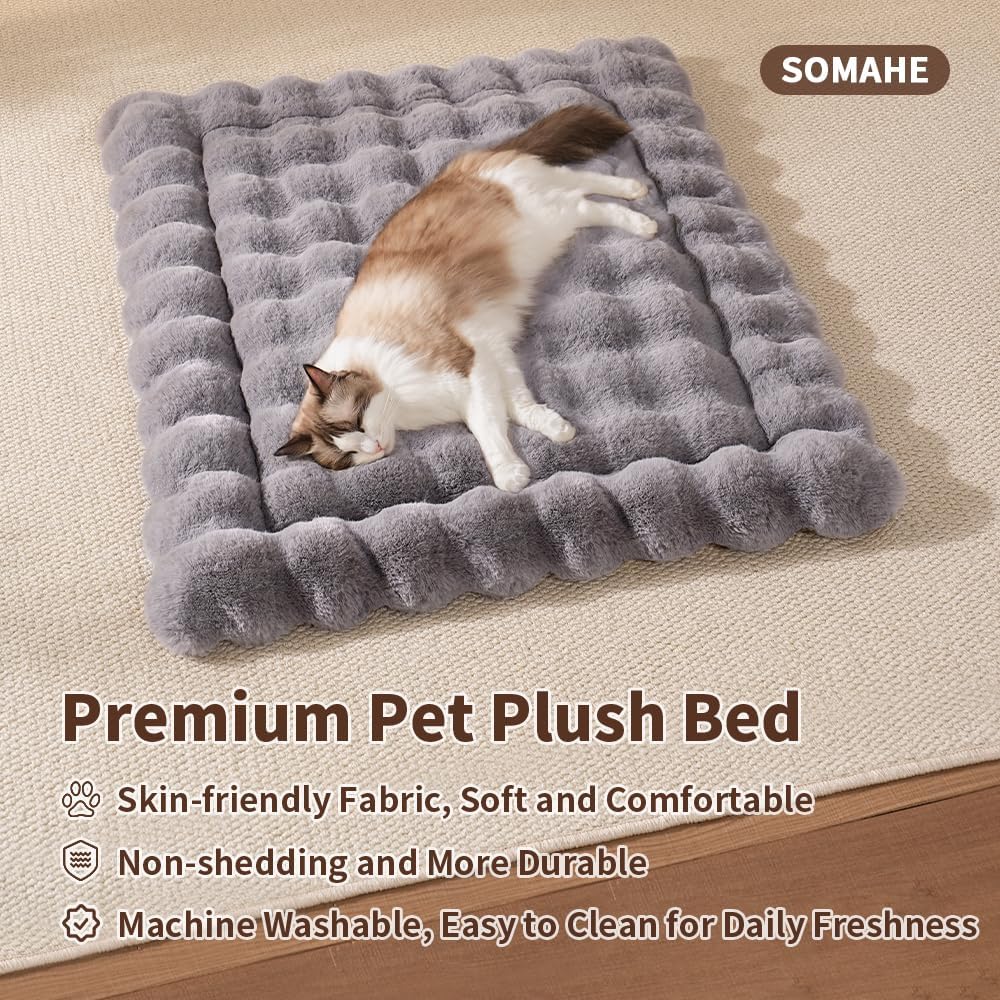 SOMAHE Cat Bed Mat, Soft Plush Faux Fur Kneading Pet Bed
