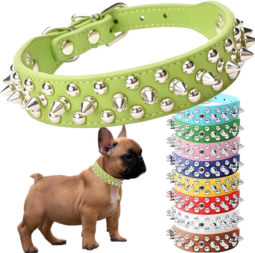 Spiked Dog Collars for Medium Dogs, Studded Spike Collar for Dogs
