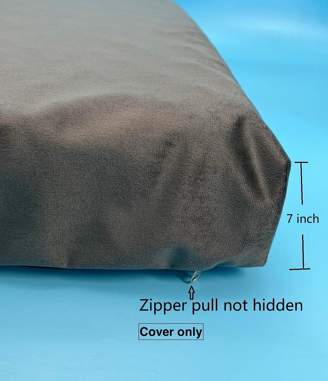 7" Thick XXL Dog Bed Replacement Cover with Zipper 53 x 36 Inch