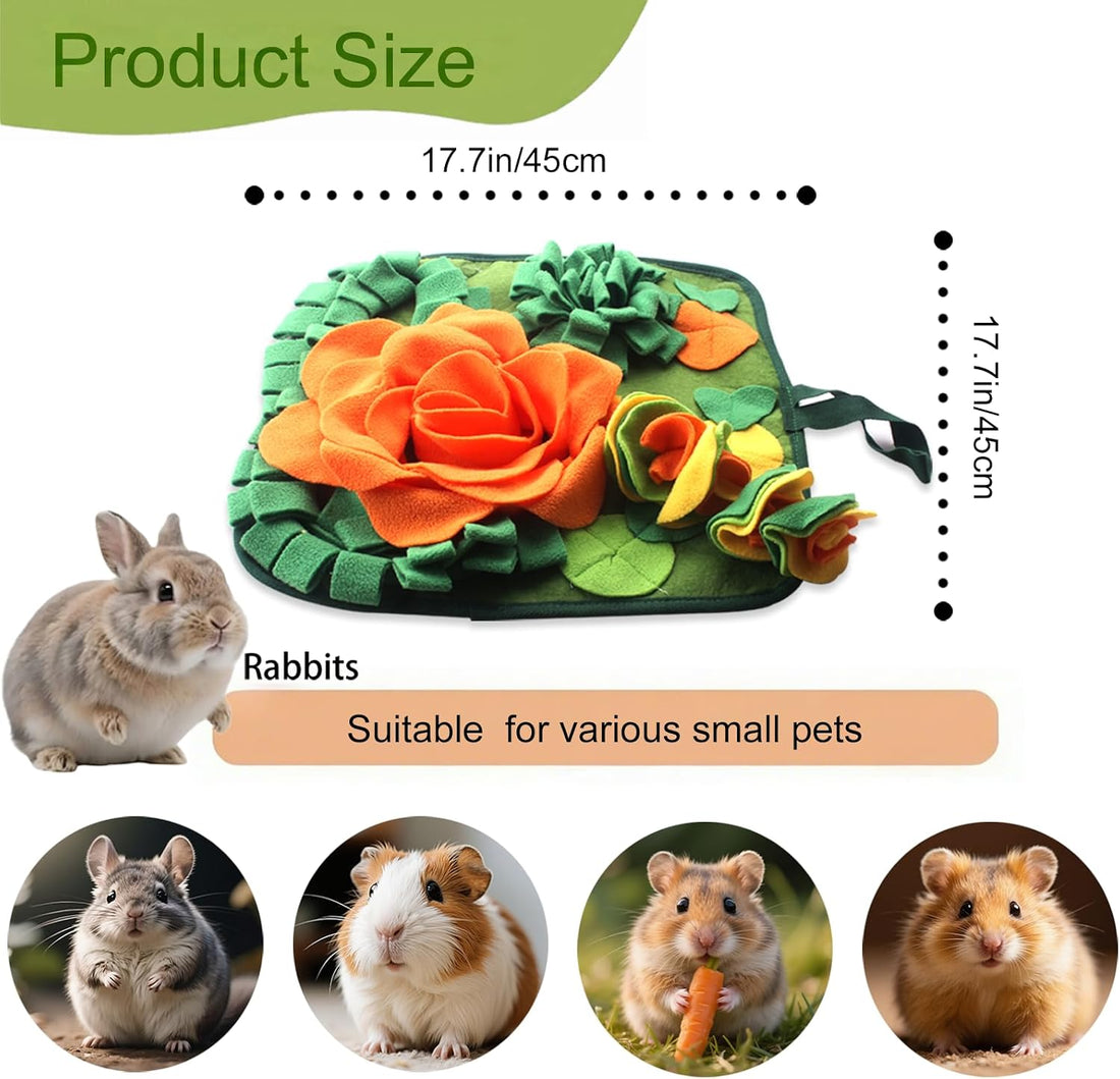 Rabbit Foraging Mat Bunny Snuffle Mat for Small Animal Puzzle Toy
