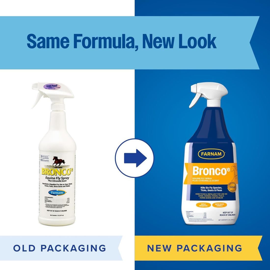 Farnam Bronco E Fly Spray for Horses, Dogs & Premises 128 oz Refill