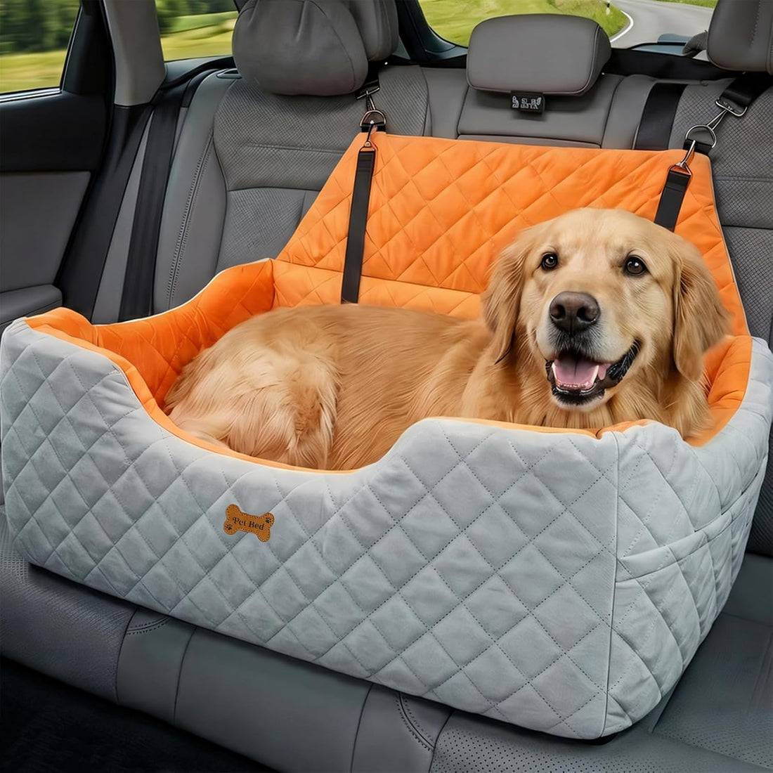 Dog Car Seat for Large Medium Dogs up to 55 lbs, Black
