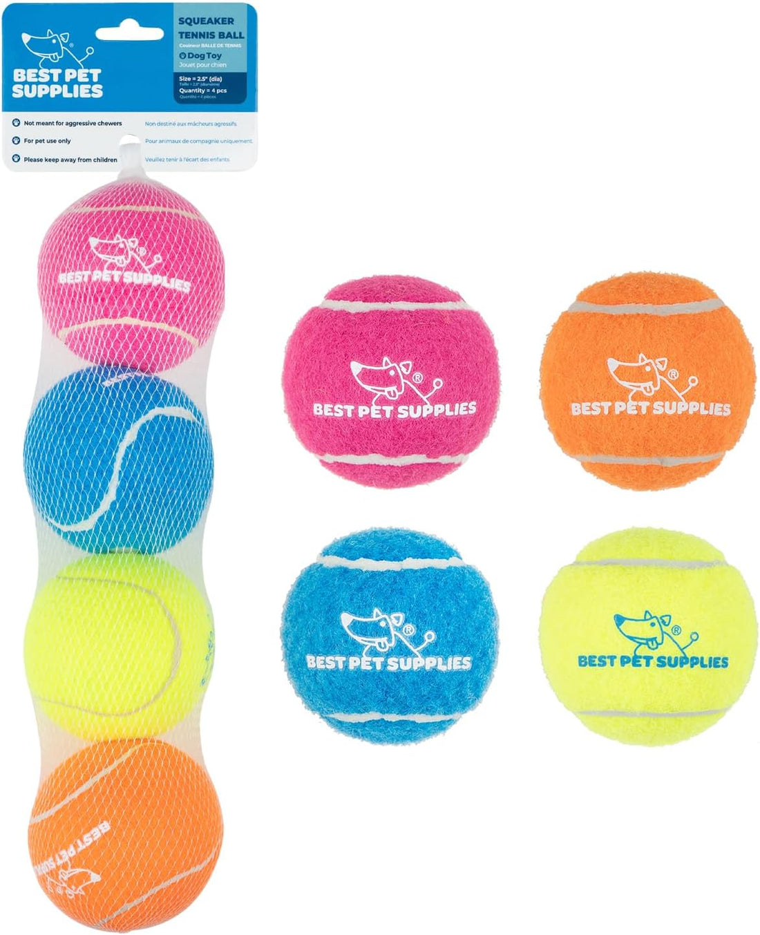 Best Pet Supplies Interactive Squeaky Dog Toy - Crinkle Duck, Blue