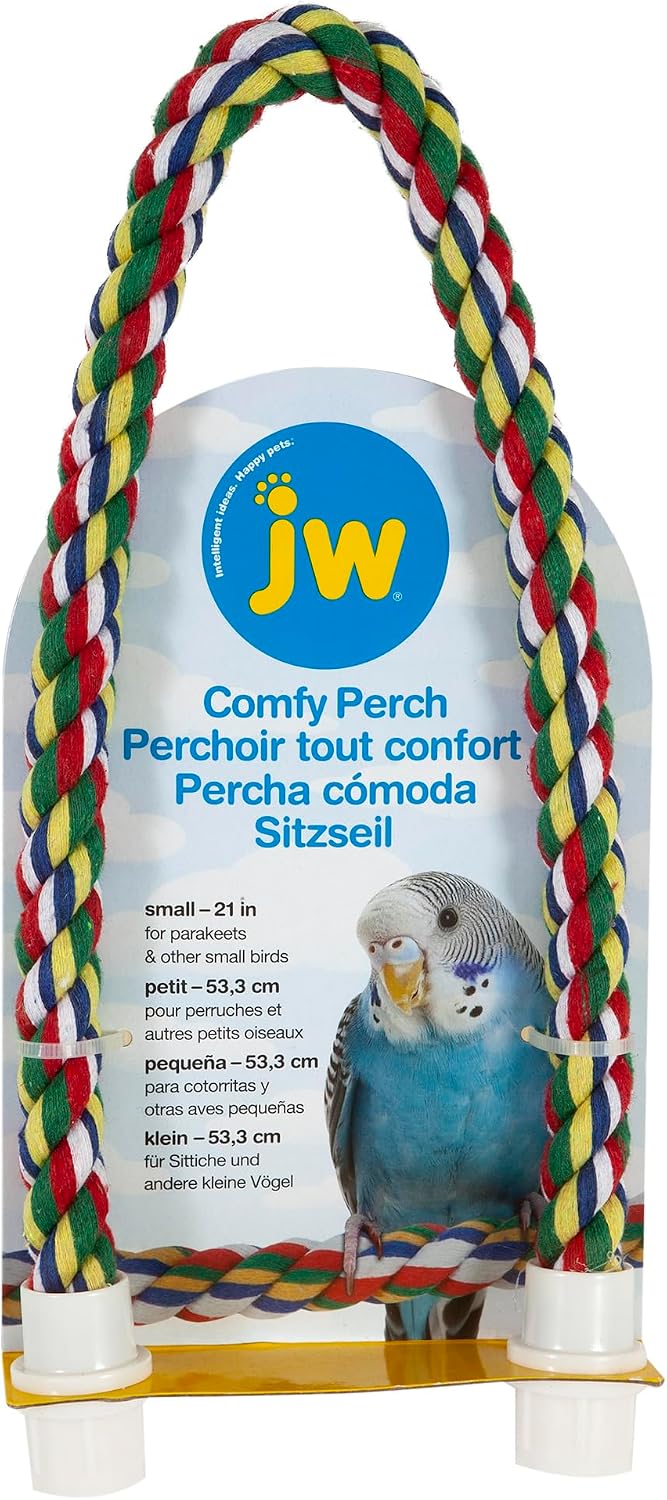 JW Pet Comfy Perch For Birds Flexible Multi-color Rope, Large
