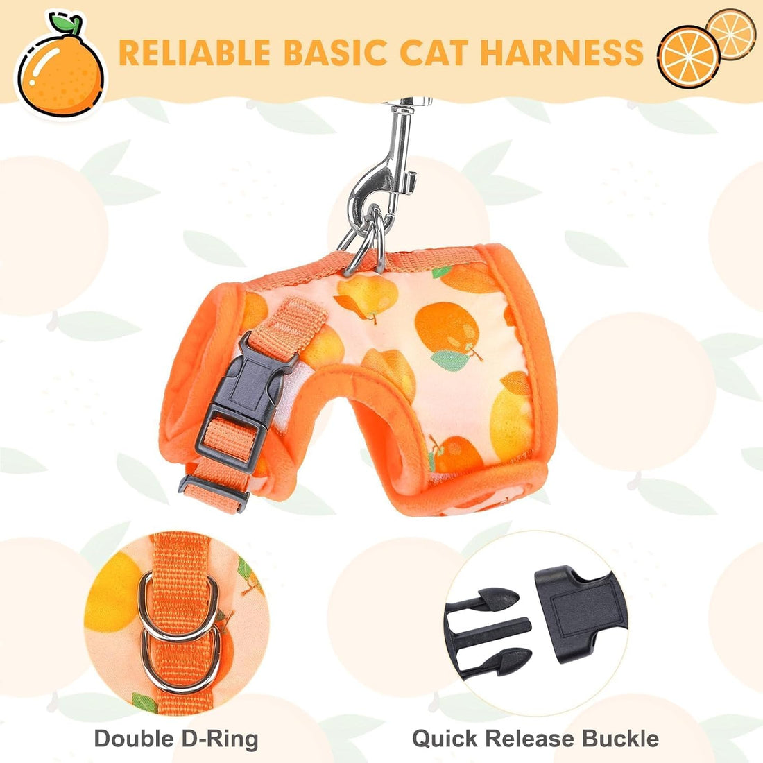 BINGPET Cat Harness and Leash Set, Escape Proof and Adjustable