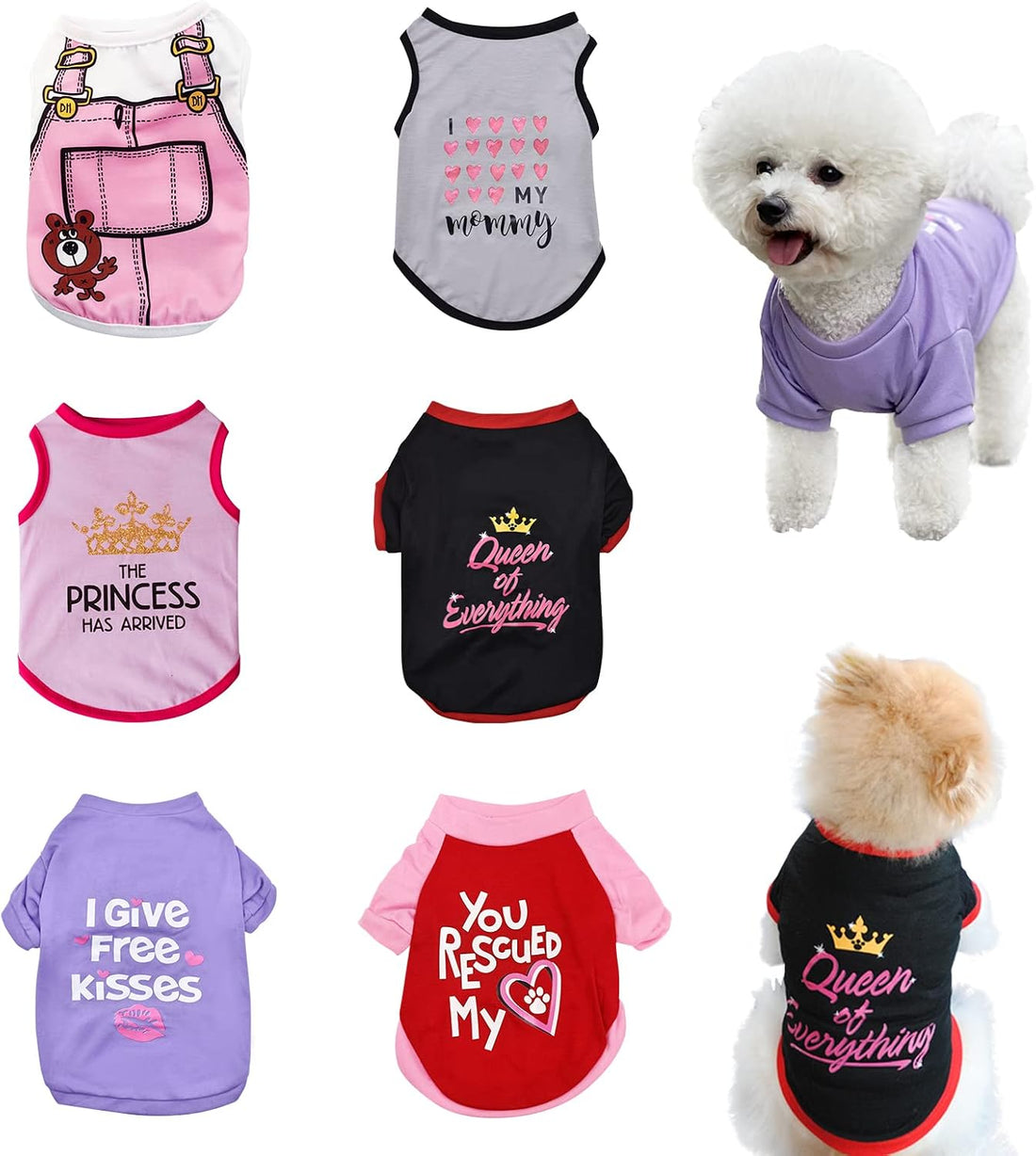 6 Pack Halloween Dog Clothes for Small Dogs