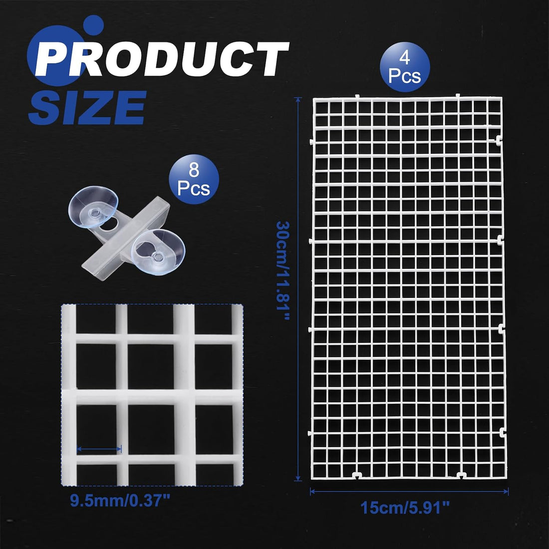 uxcell 4pcs Aquarium Fish Tank Divider 12x6 Crate Light Diffuser
