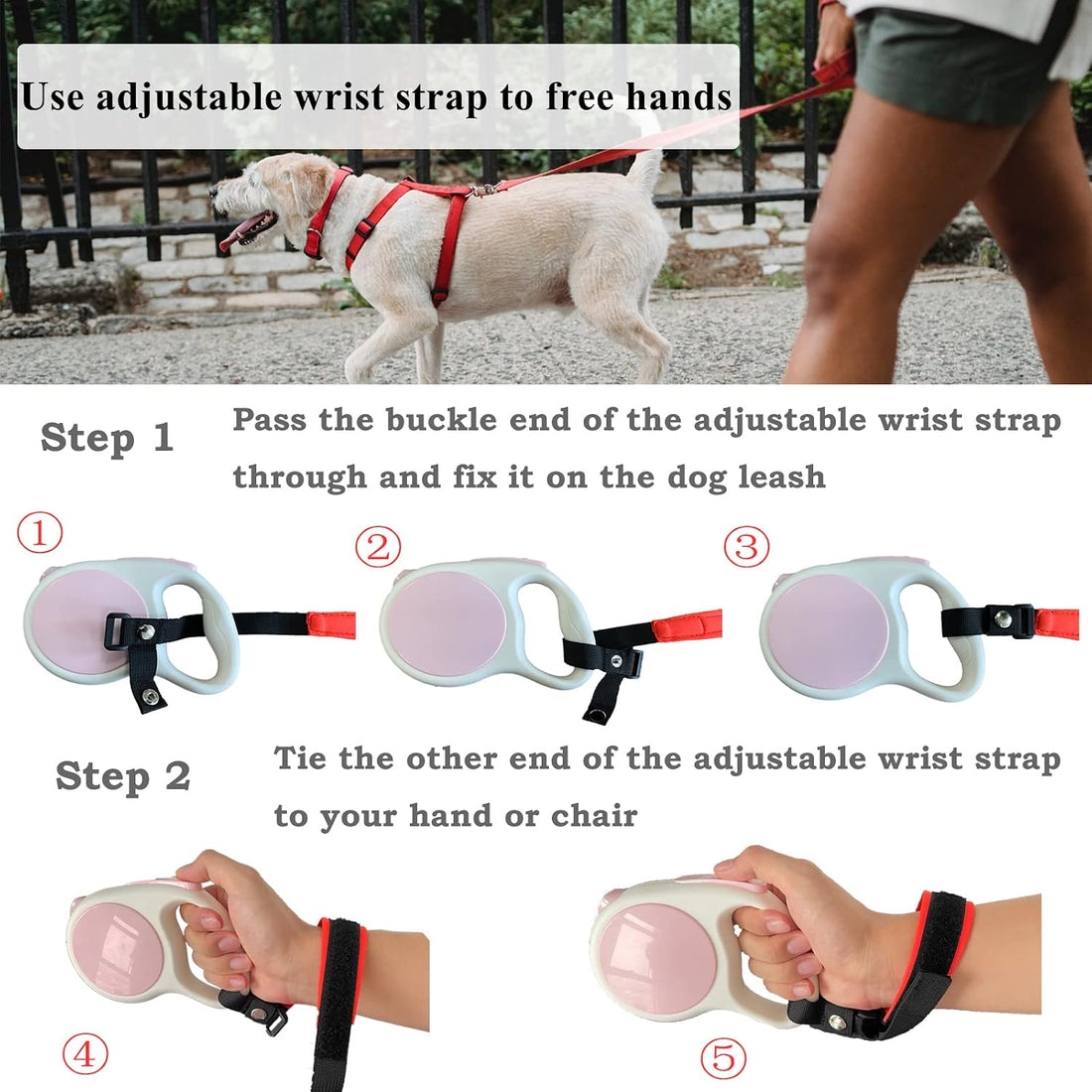 Dog Leash Wrist Strap for Retractable Dog Leash